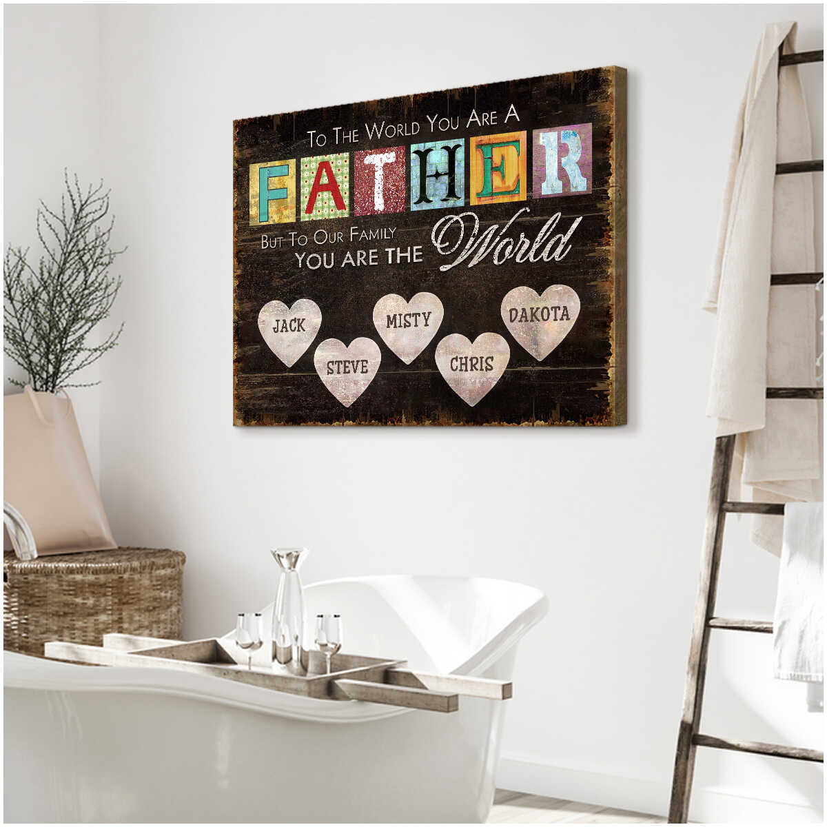 personalized gift for dad canvas wall art for dad father's day gift custom