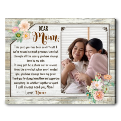 mother's day gift ideas dear mom from daughter canvas print 01