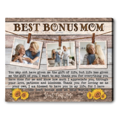 canvas gift for step bonus mom kindness canvas for step mothers day 01