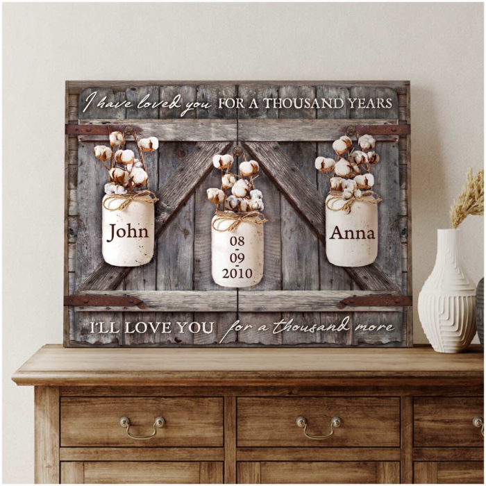 Romantic custom name canvas for your spouse