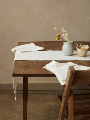 Linen Table Runner For Eight Years Of Marriage