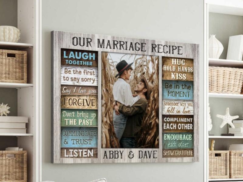 Wedding Anniversary Marriage Recipe Canvas Wall Art Oh Canvas