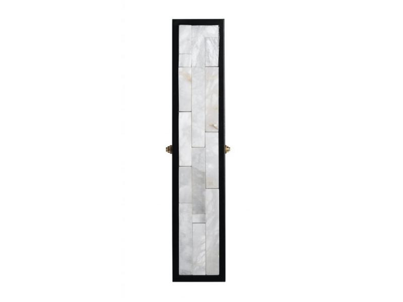 Black and Alabaster Gaston Rectangle Wall Lamp