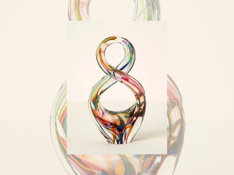 Rainbow Glass Infinity Sculpture for the 27th anniversary gift