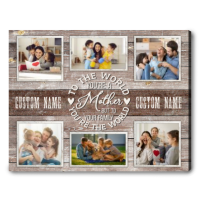mom photo collage canvas to the world you're a mother 01