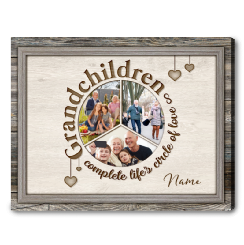 Complete Life's Circle Of Love Customized Grandparent Wall Art