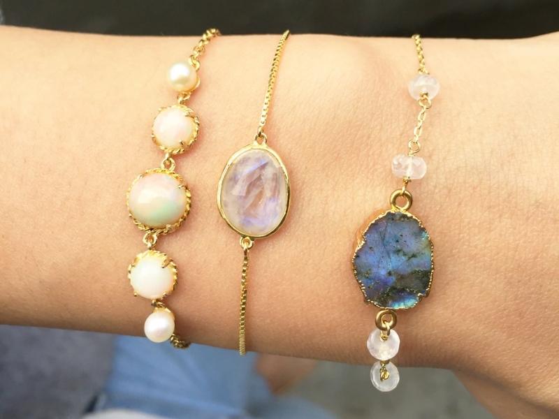 Opal Bracelet in Gold for the 38th anniversary gift