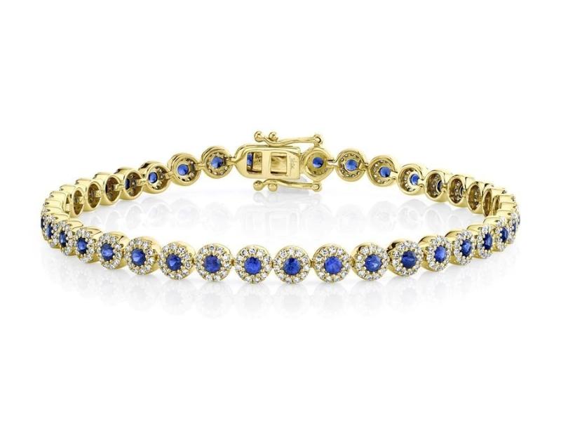 Gold Sapphire Bracelet for the 38th anniversary gift for wife