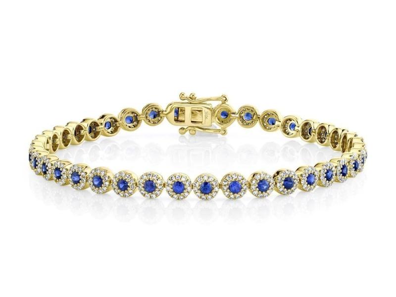 Gold Sapphire Bracelet For The 38Th Anniversary Gift For Wife