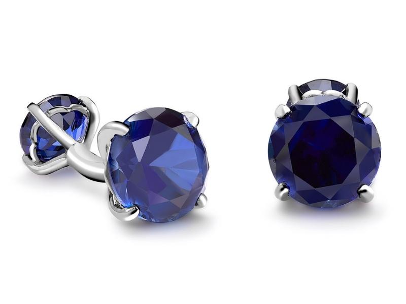 Sapphire Cufflink For The 38Th Anniversary Gift For Husband