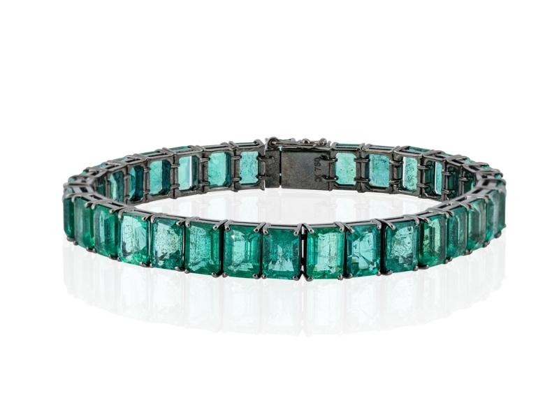 Emerald Tennis Bracelet For The 38Th Anniversary Gift For Wife