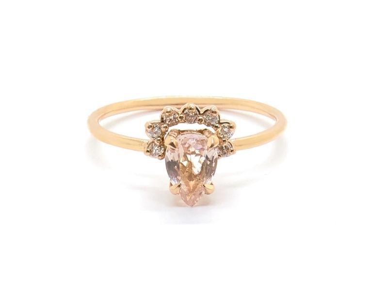 Natalie Marie Rose Morganite Ring For The 38Th Anniversary Gift