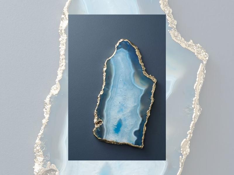 Agate Cheese Board In Blue For The 39Th Wedding Anniversary Gift