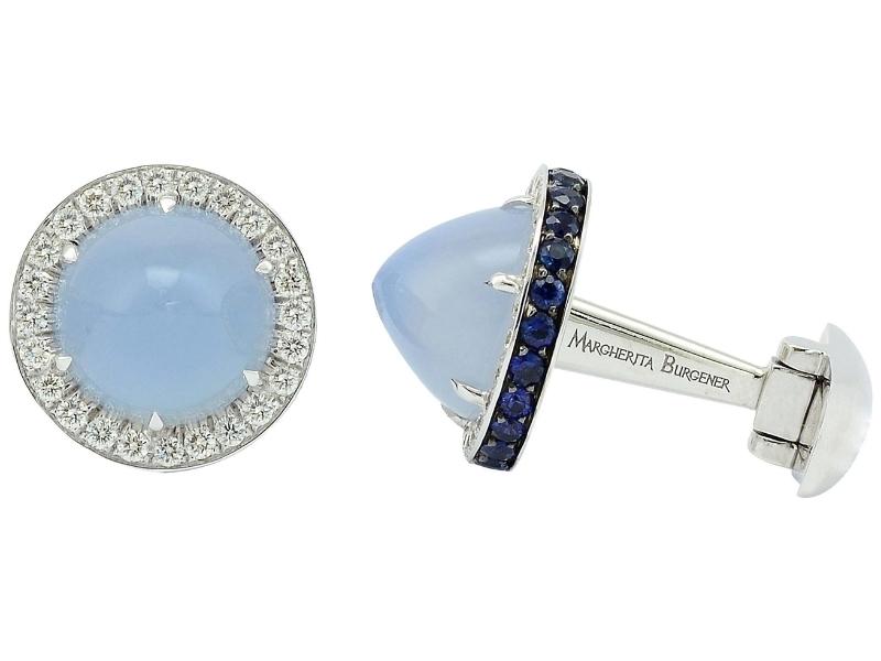 White Gold, Diamond & Agate Cufflinks for 39th anniversary gift ideas