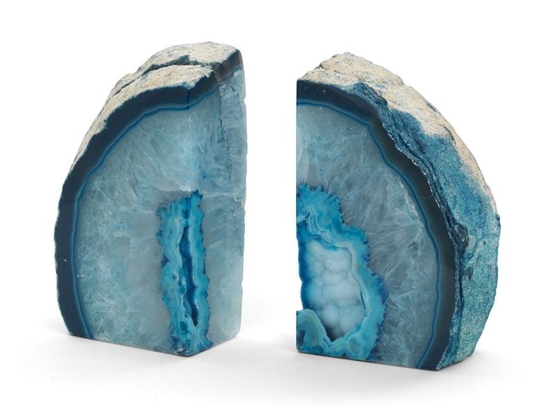 Blue Agate Bookends For 39Th Anniversary Gifts For Him