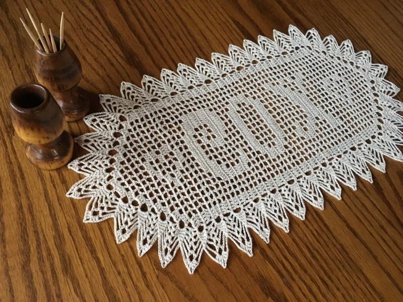 Personalized Crochet Name Doily For The 39Th Anniversary Gift