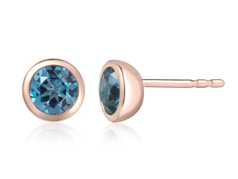 Blue Topaz Stud Earrings for 41st anniversary gifts for her