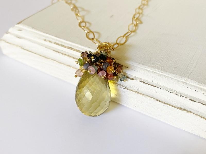 Aqua Gold Lemon Quartz Topaz Necklace Oh Canvas