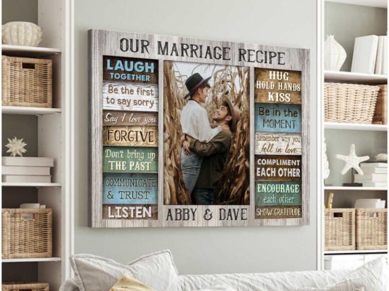 Wedding Anniversary Marriage Recipe Canvas Wall Art Oh Canvas