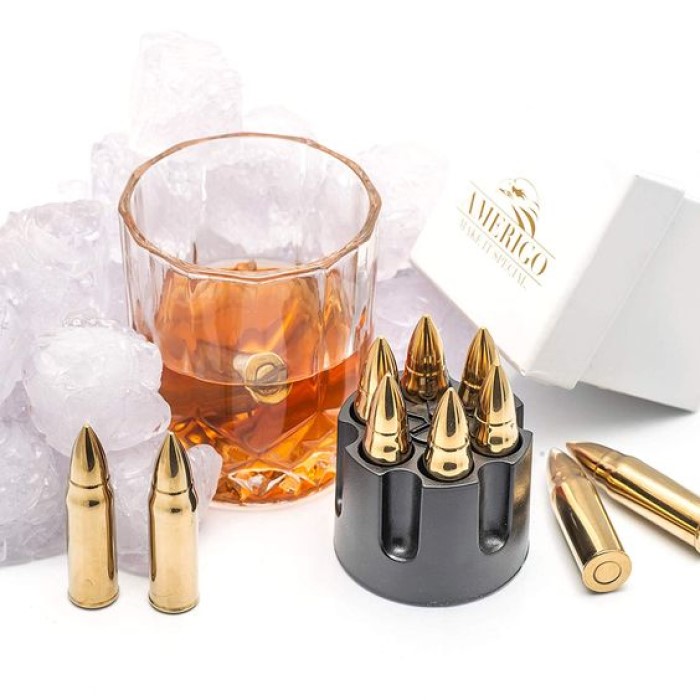 Personalized Bullet Shaped Whiskey Stones Christmas Gift for Dad