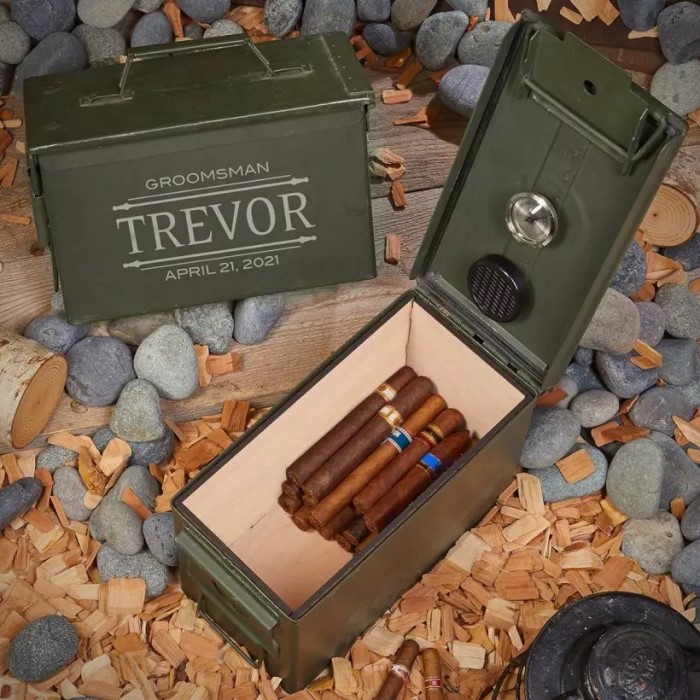 A Customized Cigar Set For cool army veteran gift ideas