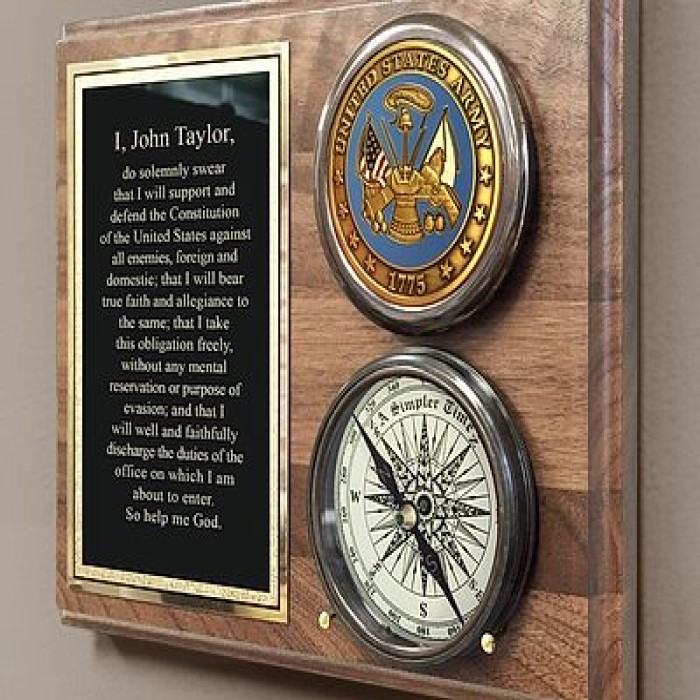 Plaque With A Military Service Medallion: Best Gifts For Veterans