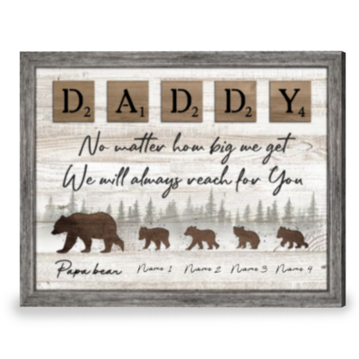 personalized father's day gift best gift for dad papa bear and cubs