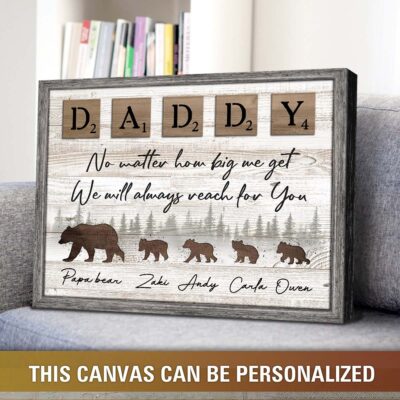 personalized father's day gift best gift for dad papa bear and cubs