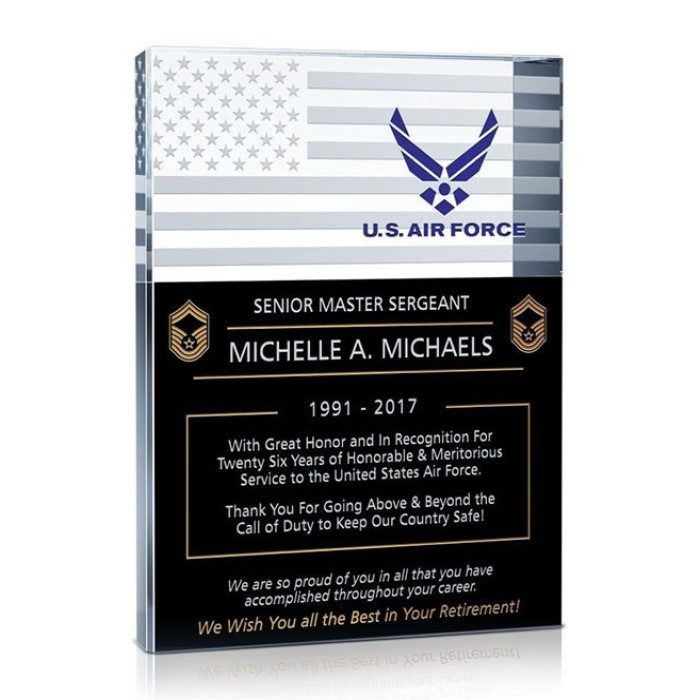 Customized Military Retirement Plaque