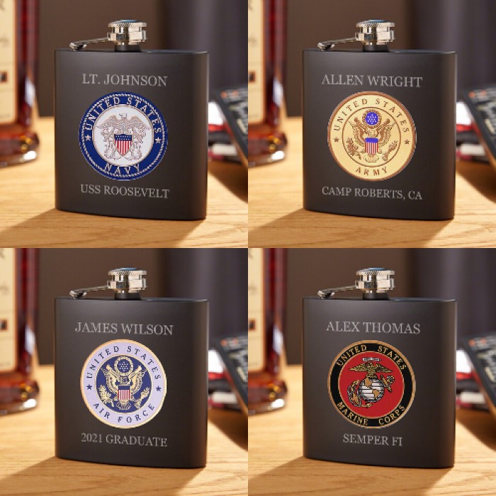 An Engraved Flask For Military Retirement Gifts