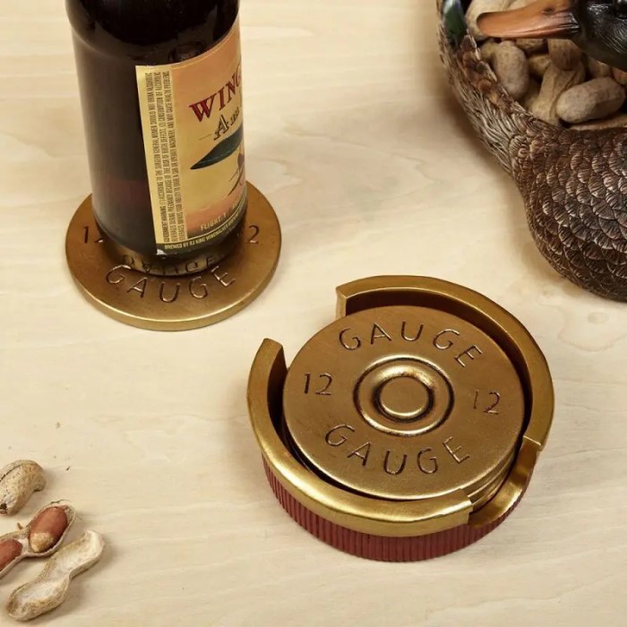 Gunshot Shell Coasters: Ideal army retirement gifts