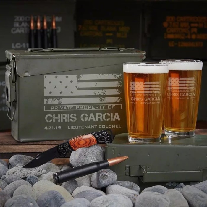 Ammo Cans Gift Set In Home Bar For Military Reirement Gifts