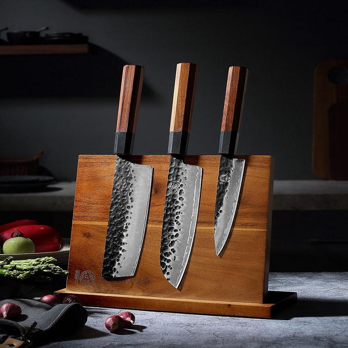 Birthday Gifts For Him - Acacia Knife Block With Magnet