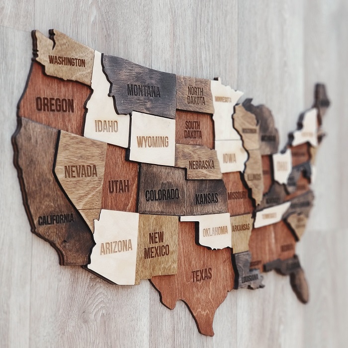 Unique Birthday Gifts For Him - A Map Of Rustic Walls