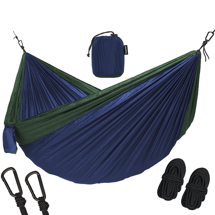 A Camping Hammock With A Double Parachute