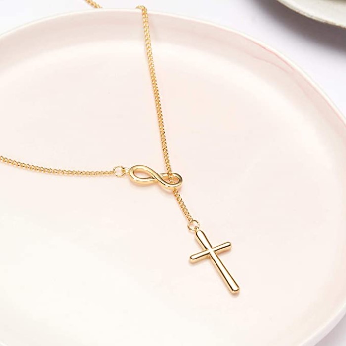 Elegant Air Force Retirement Gifts: Infinity Cross Necklace