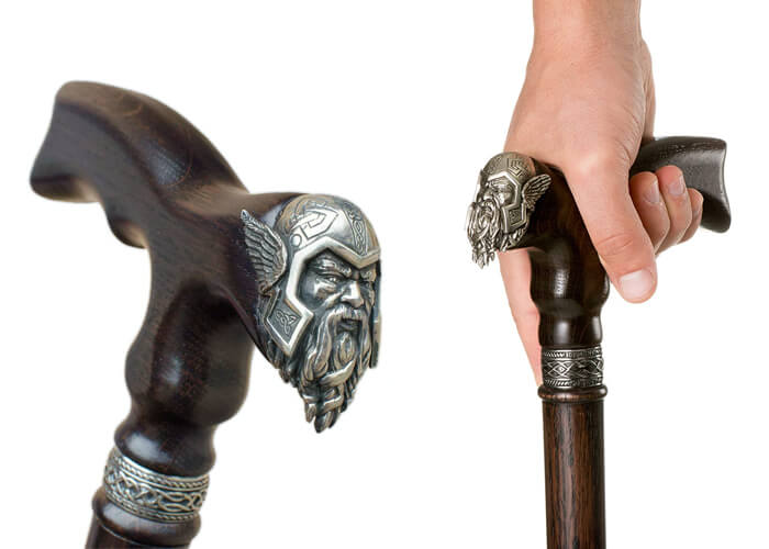 Viking Gifts For Dad - Viking Walking Cane, Handmade