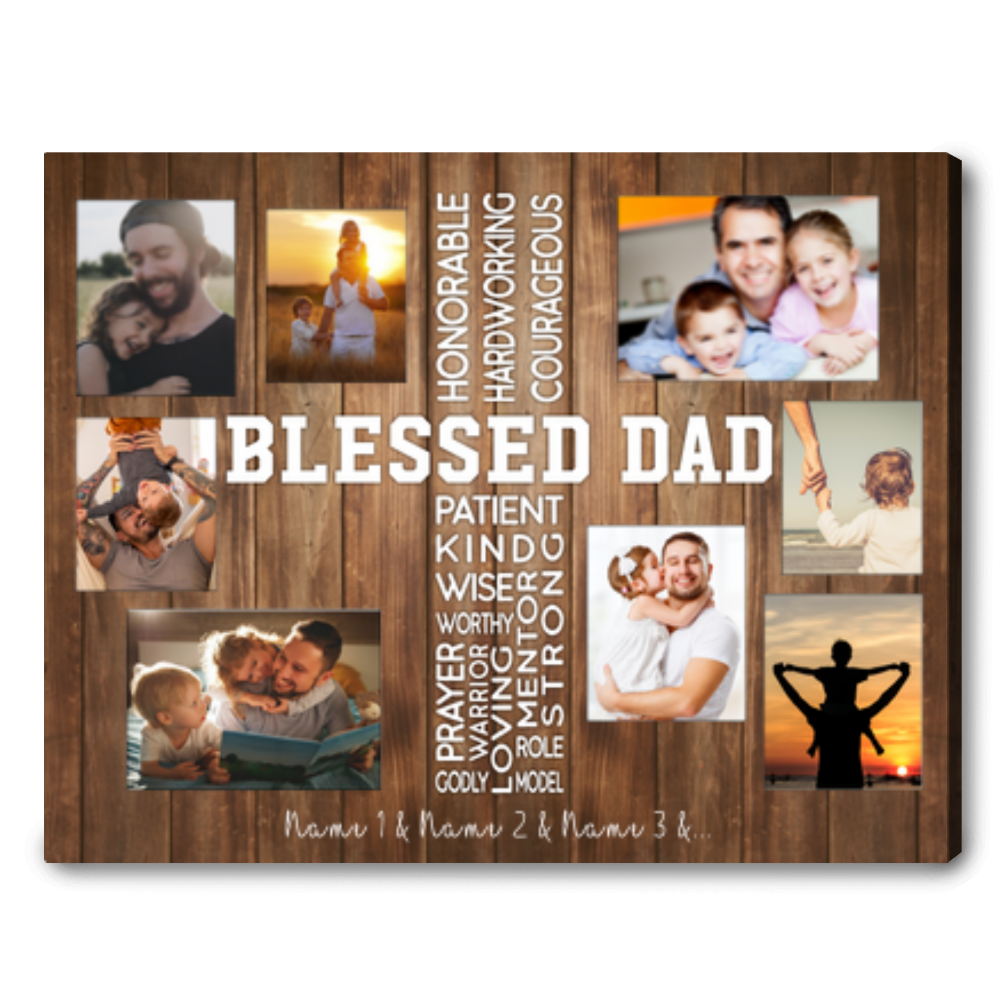 happy father's day personalized father's day canvas wall art 01