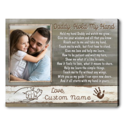 thoughtful father's day gift personalized photo and name canvas wall art 01