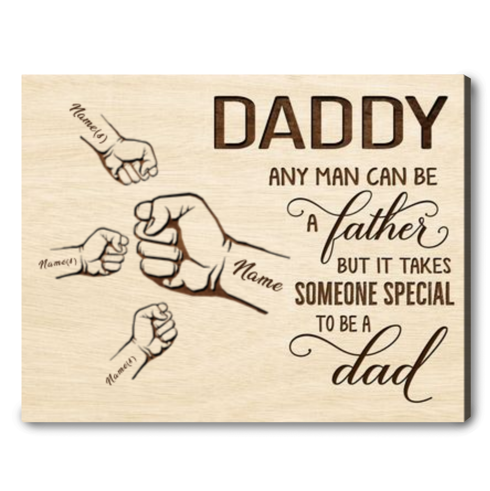 happy father's day gift customized name canvas art 01