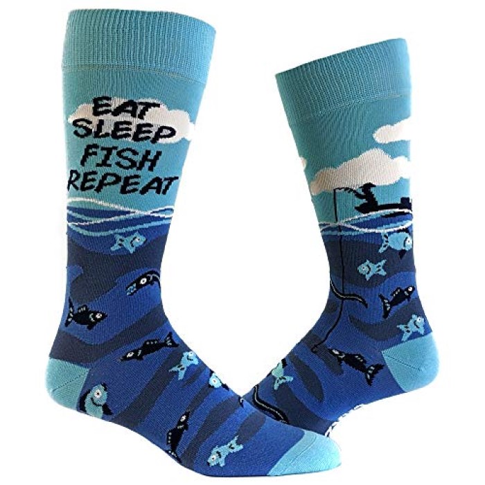 Fishing Gift for Men, Fisherman Gift, Fish Socks for Him, Dad Fishing  Birthday Gift, Funny Positive Motivational Retirement Fishing Quote 