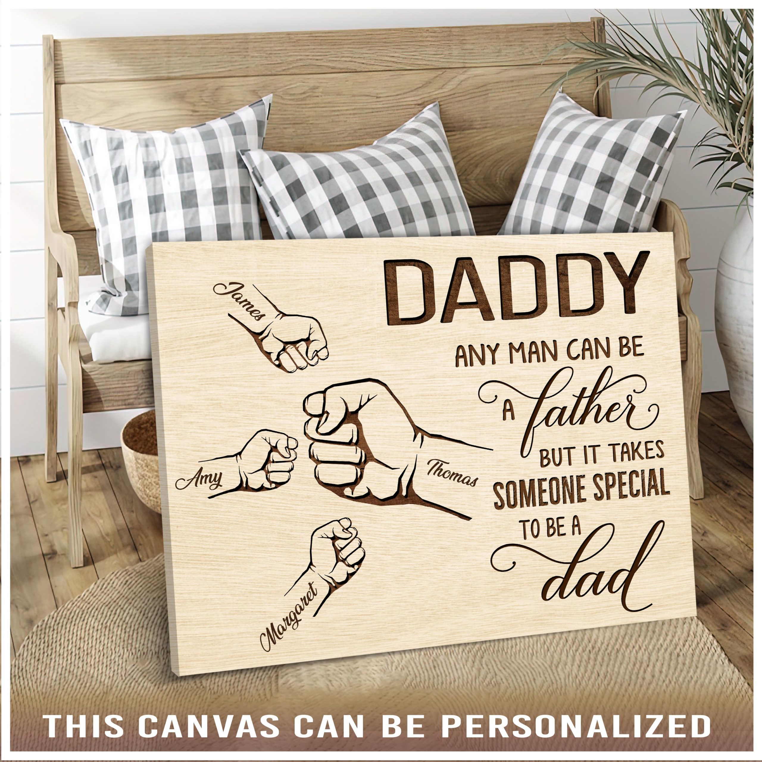happy father's day gift customized name canvas art 03