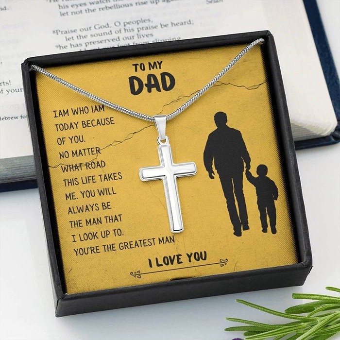Father'S Day Gift For Church Members - To My Dad Cross Necklace