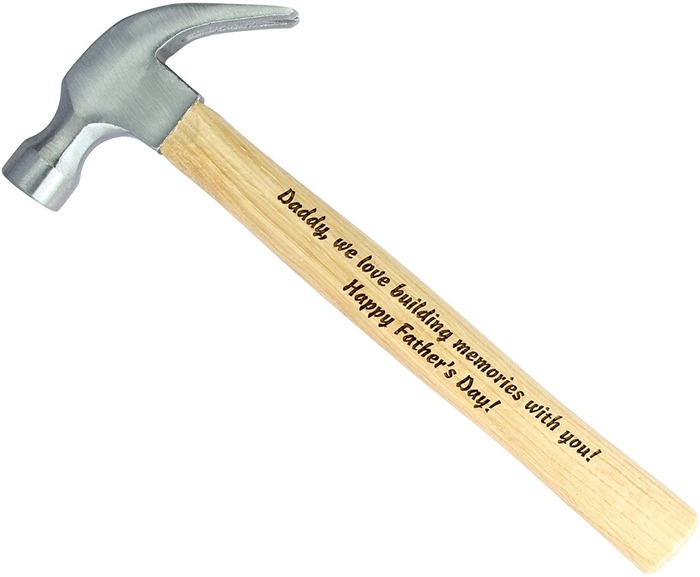 Father's day gift under $50 - Tstars Engraved Wood Handle Steel Personalized Hammer