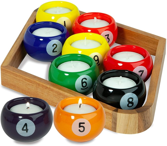 Father'S Day Gift Under $50 - Cave Baller Pool Candle Holder Set