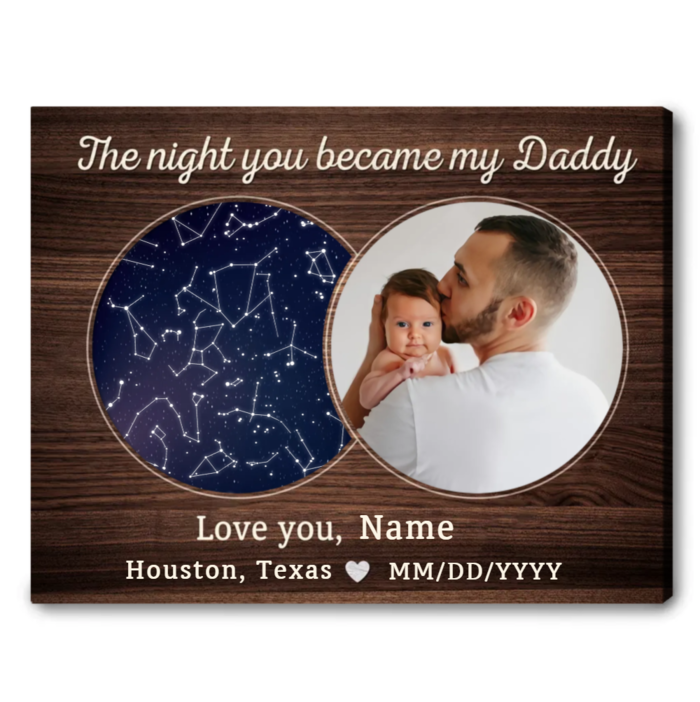 Father's Day gift for new dad - Custom Star Print Canvas