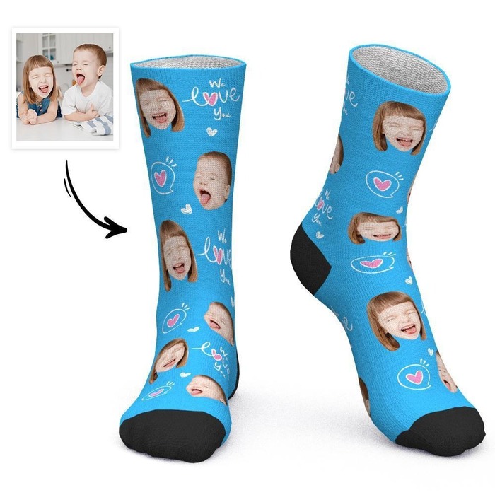 Father's Day gift for new dad - Customized Face Socks