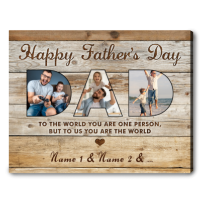 custom dad photo wall art happy father's day gift 01
