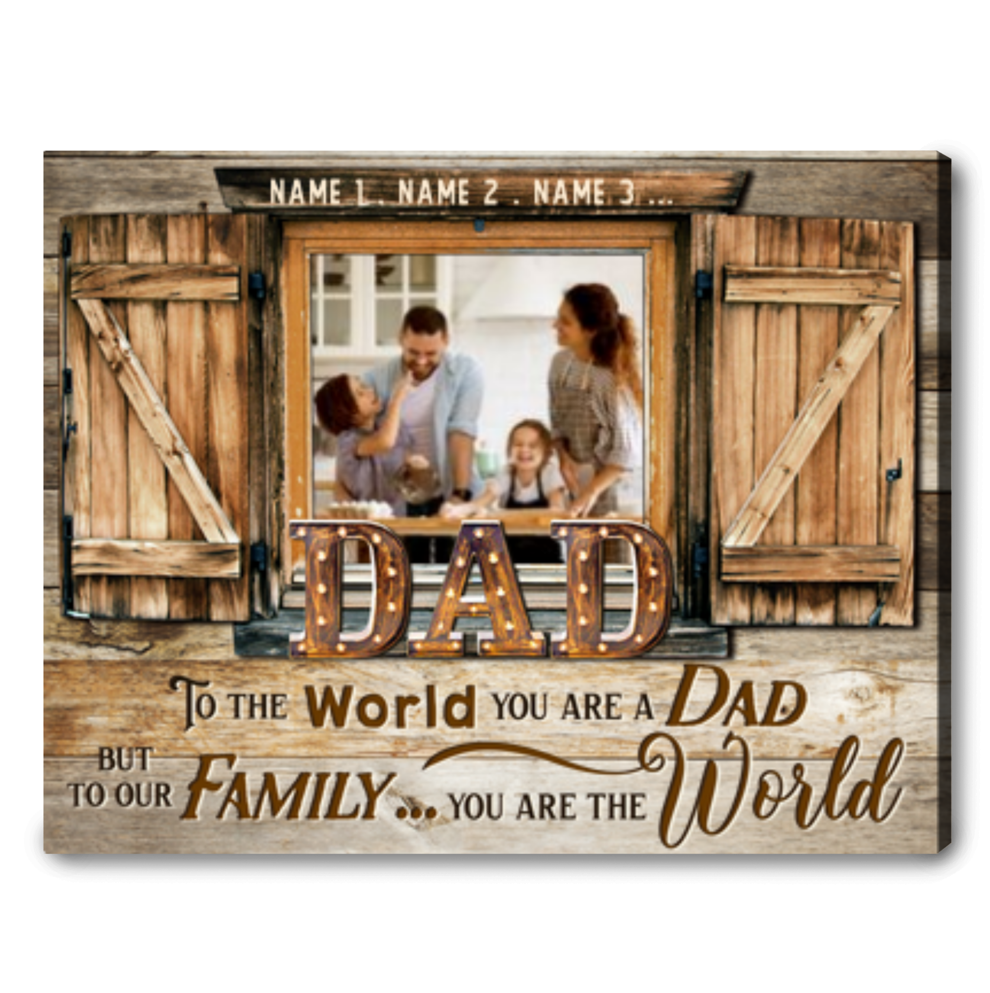 father's day gift customized dad photo canvas wall art 01