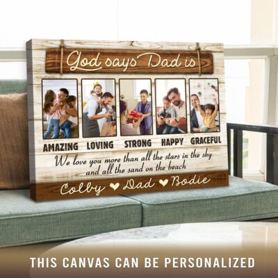 unique father's day gift personalized photo and name canvas print 02